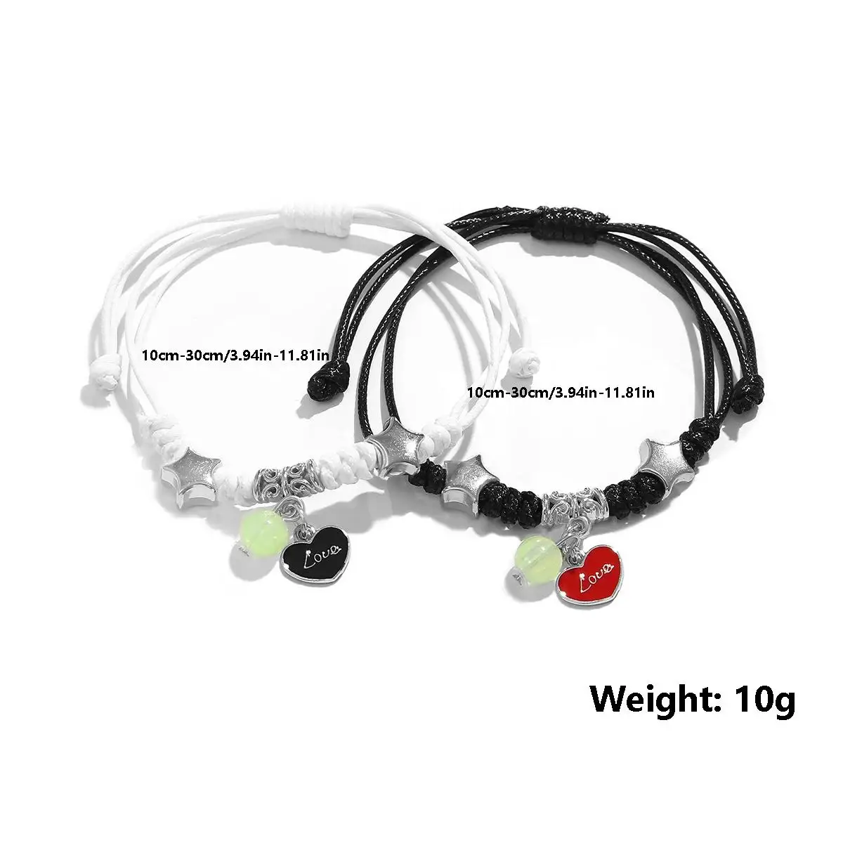 2PC Fashion Luminous Beads Star Couple Bracelets Women Men Charm Cat Flower Heart Moon Jewelry - Image 6