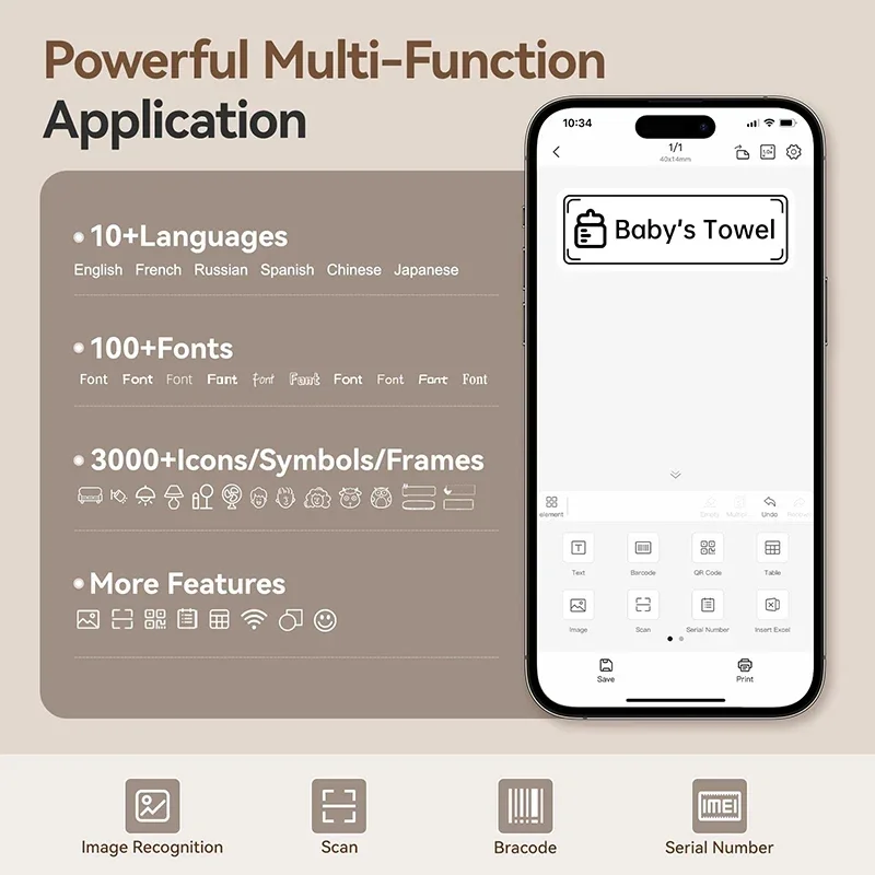 Niimbot D110 Portable Mini Printer Thermal Adhesive Sticker Label Printer Inkless Pocket Label Maker UV Printer For Mobile Label - Image 4
