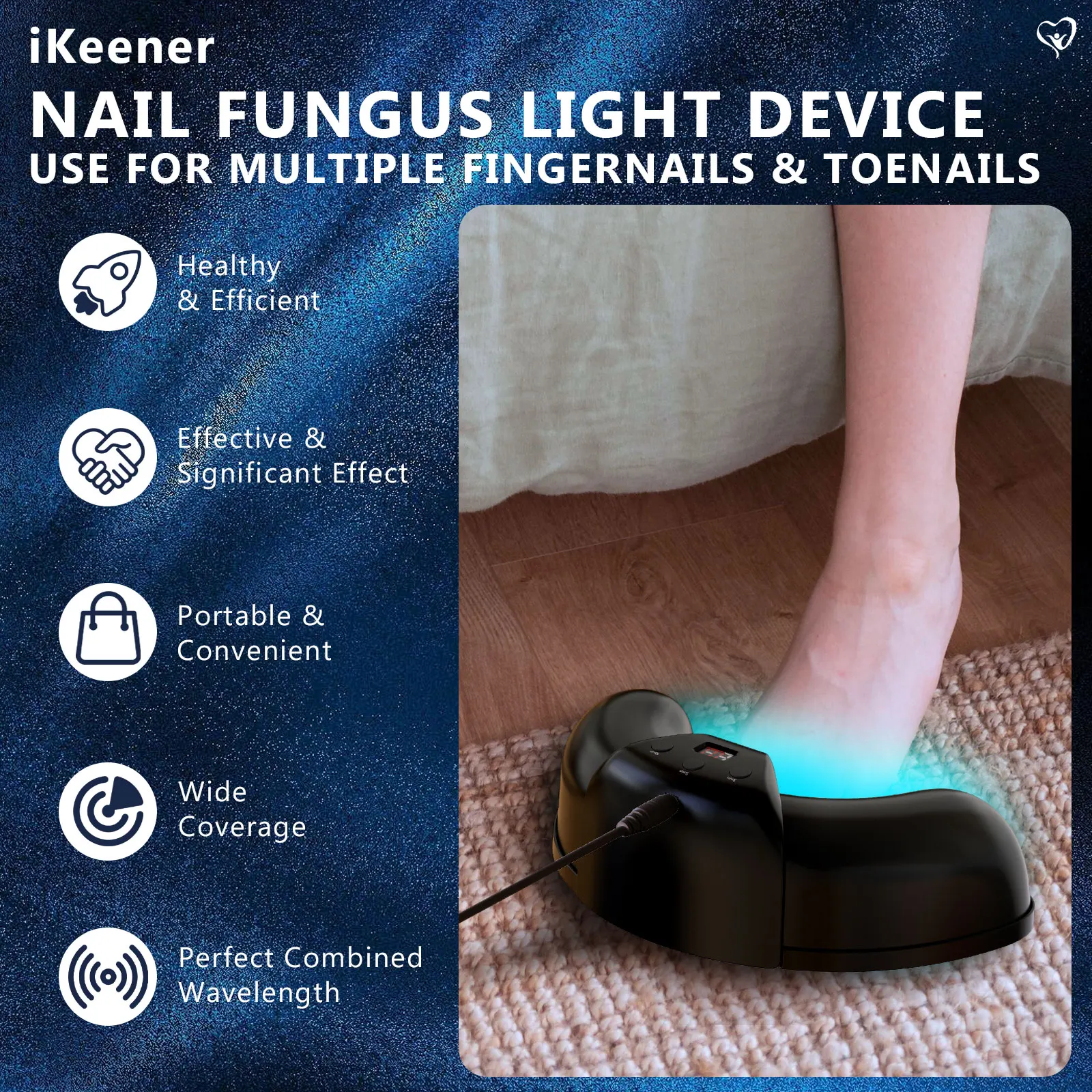 Nail Fungus Laser Device – Blue & Red Light Therapy for Damaged, Discolored Nails Repair - Image 2