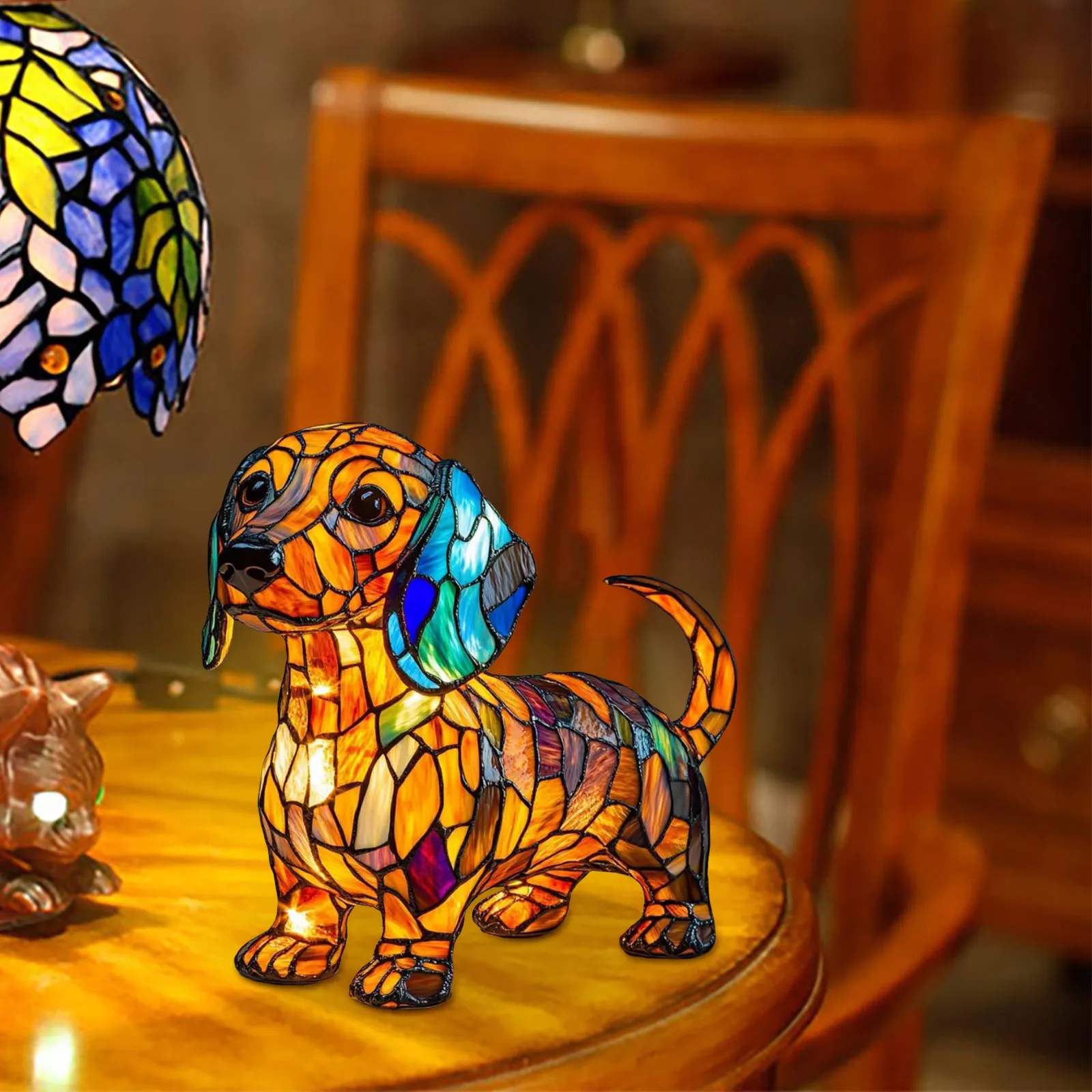 Corgi Lamp And Pug Lamp Dog Series Art Night Light Stained Resin French Tabletop Night Light Cute Pet Dogs Desktop Decorations - Image 10