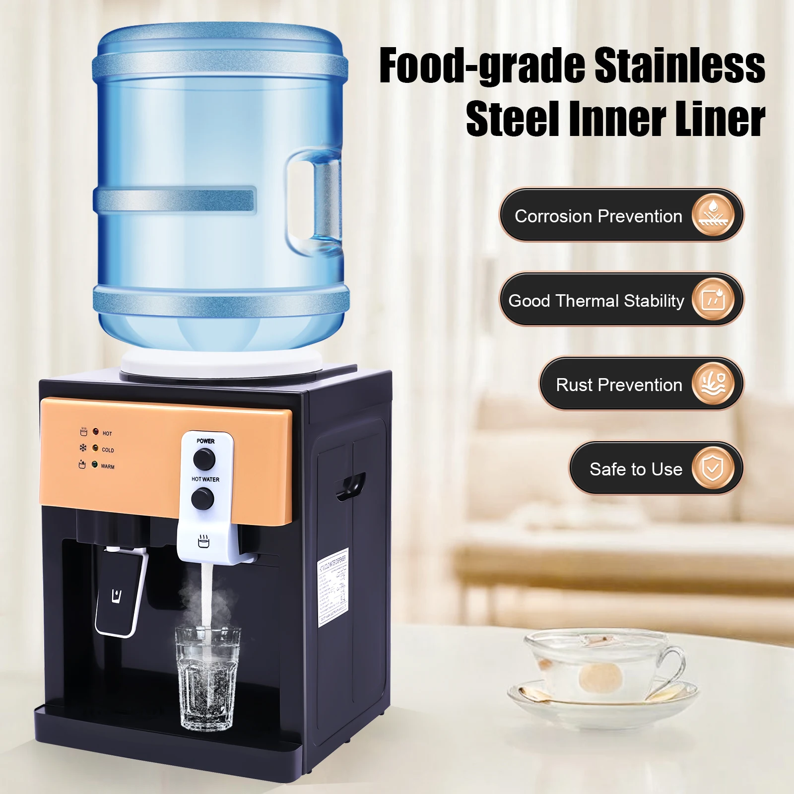 550W Electric Hot & Cold Water Dispenser – Top Loading, Compact Design for Home & Office