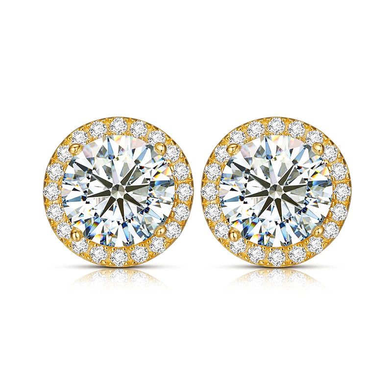 D VVS Moissanite Stud Earrings – S925 Silver, Platinum-Plated, Wedding Jewelry - Image 14