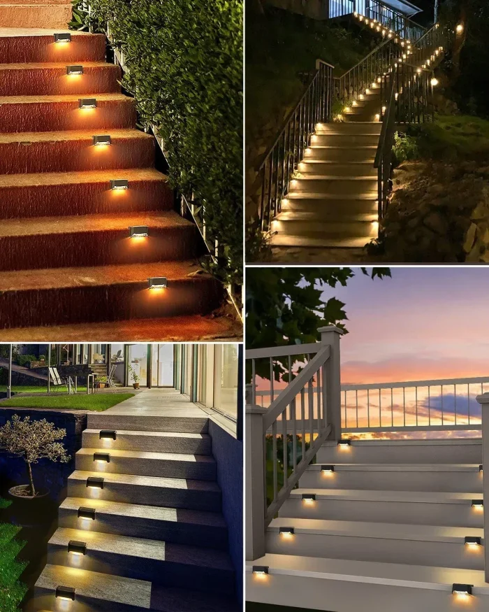 16-Pack Solar Deck Lights – Warm White LED for Stairs, Fence, Patio & Pathways - Image 6