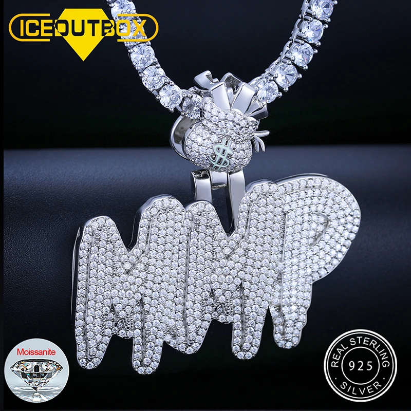 Custom Moissanite Letter Pendant Necklace – Hip Hop Jewelry