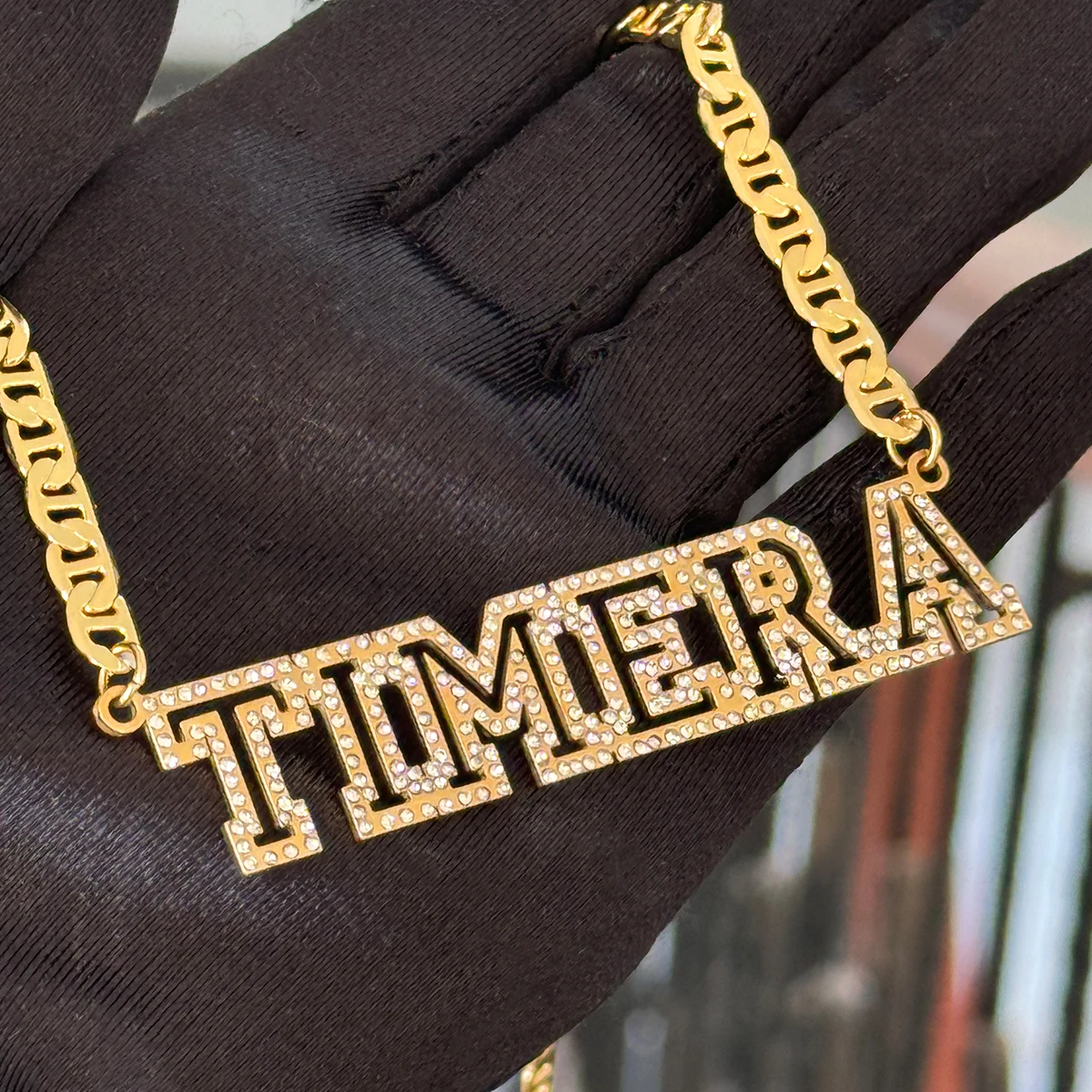Custom Name Necklace Personalized Hollow Diamond Letters Hip Hop Jewelry Gift - Image 3