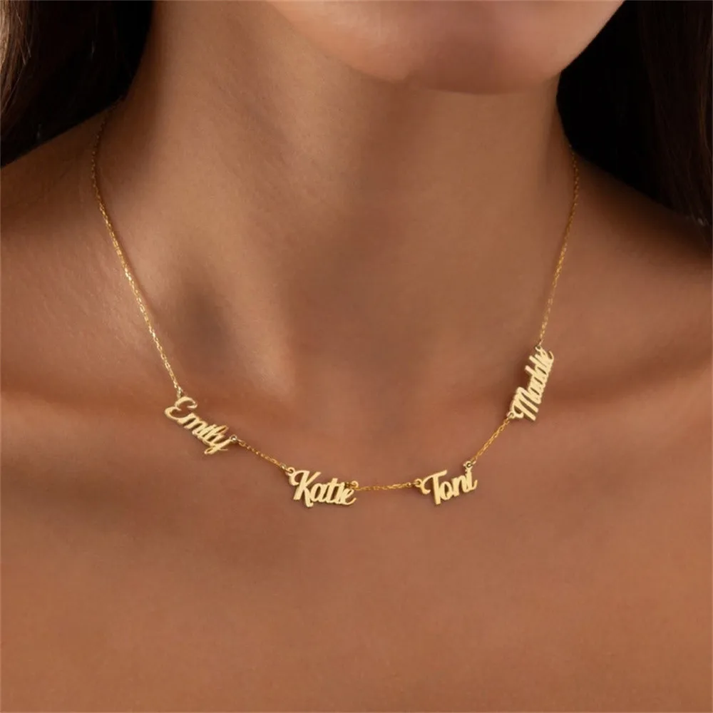 Personalized Stainless Steel Name Necklace – Custom Family & Friendship Pendant