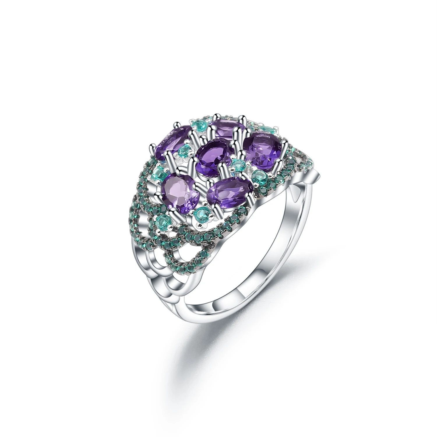 GEM'S BALLET 2.30ct Rhodolite Garnet Art Deco Ring – 925 Sterling Silver - Image 8
