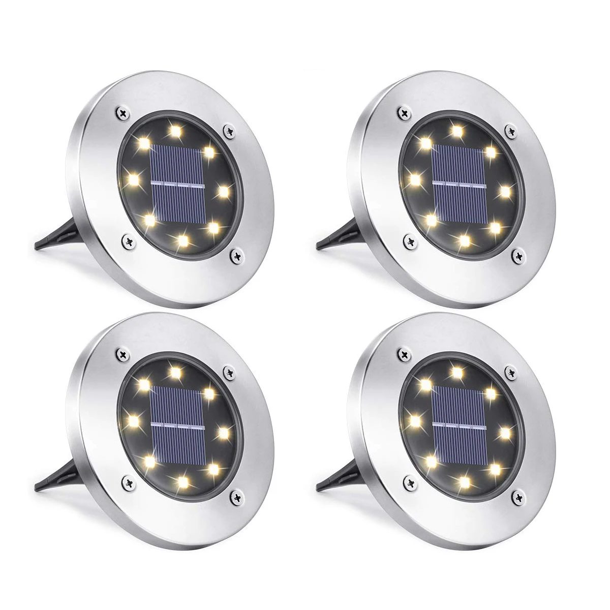 2–16 Pack Solar Ground Lights – 8 LED Waterproof Pathway Lighting for Garden - Image 8