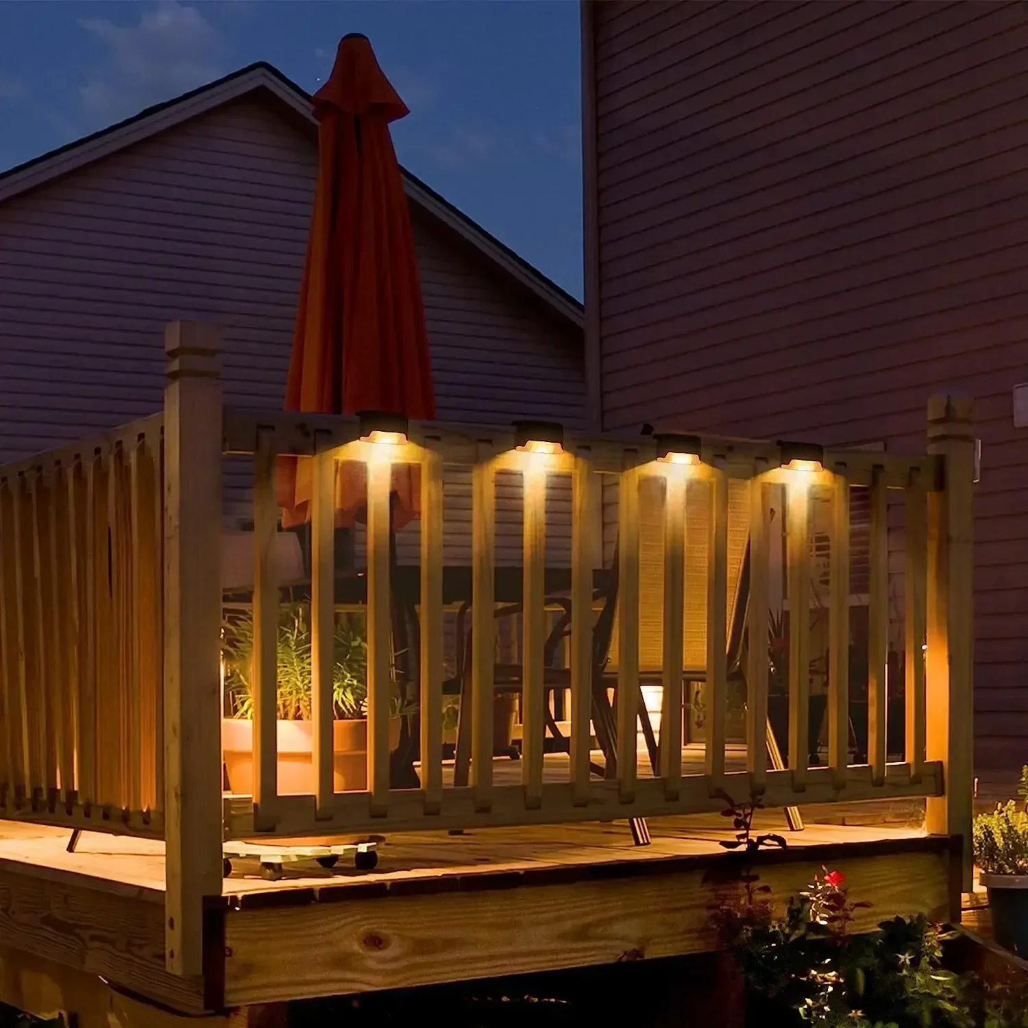 16-Pack Solar Deck Lights – Warm White LED for Stairs, Fence, Patio & Pathways - Image 5