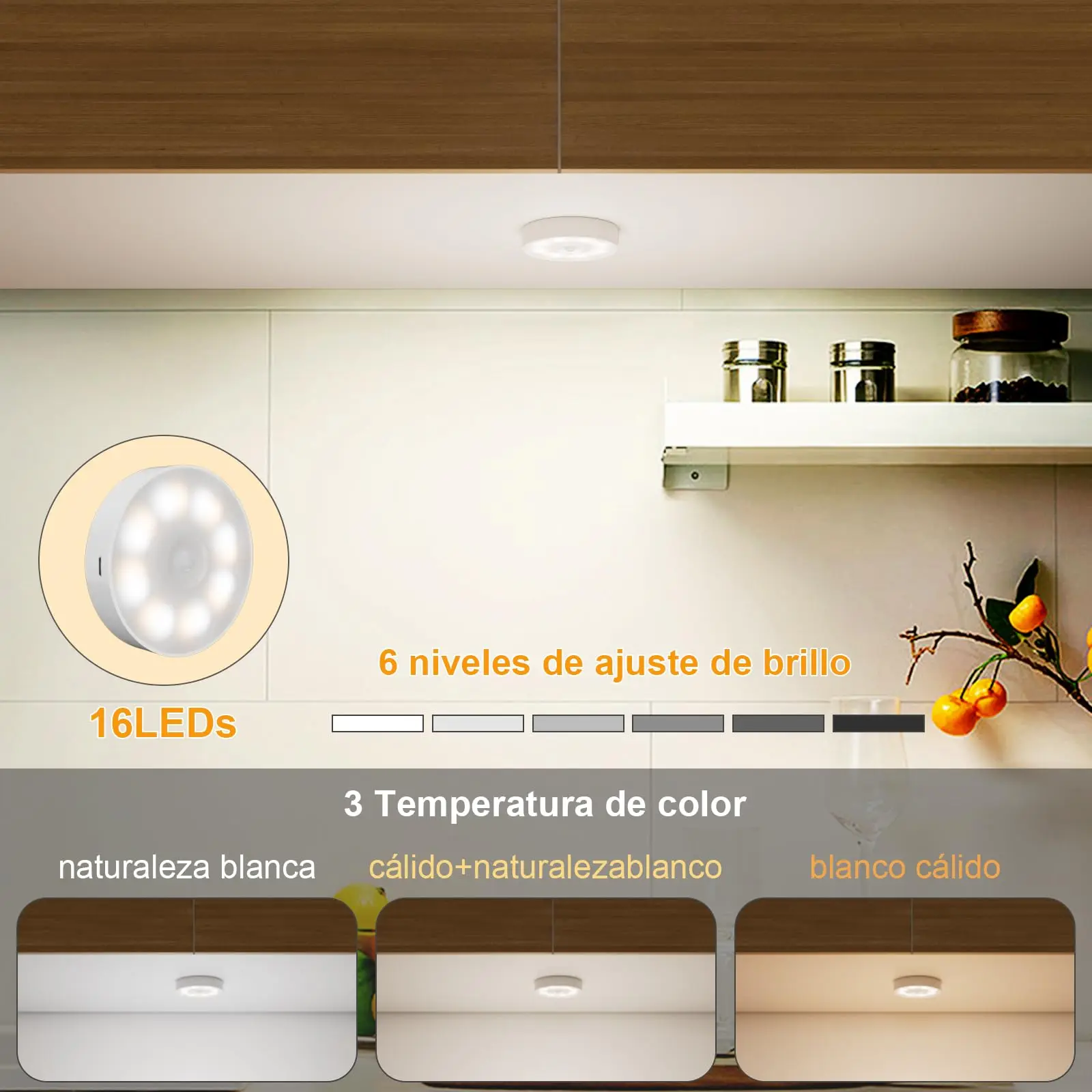 USB Rechargeable LED Night Light – Motion Sensor Magnetic Lamp for Closet & Bed - Image 3