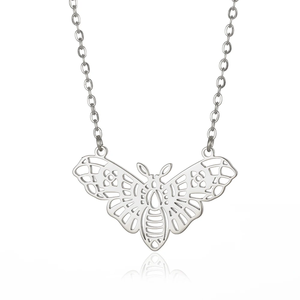 Gothic Luna Moth Gold Butterfly Clavicle Chain Choker Necklace Women Fashion Insect Jewelry Gift - Image 9