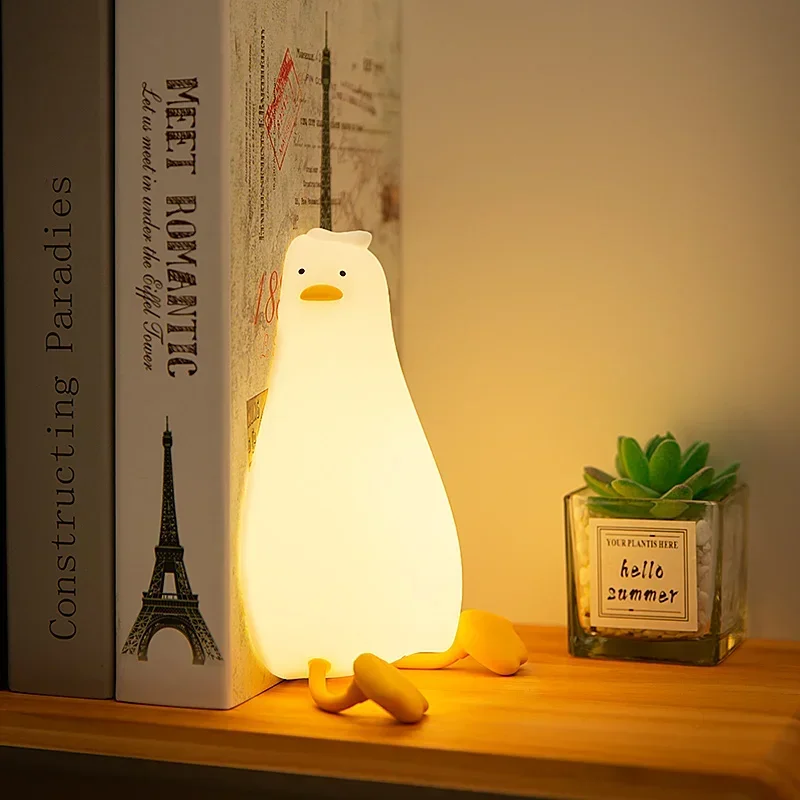 Cute Silicone Duck Night Light – Touch Lamp with 3 Brightness Levels for Kids Room