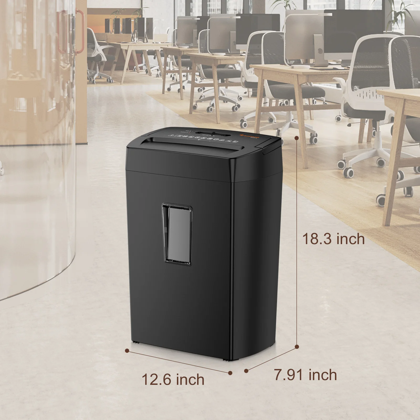 Bonsaii 12-Sheet Cross Cut Paper Shredder with portable hand for Home Office Use with 5.5 Gals Wastebasket - Image 5