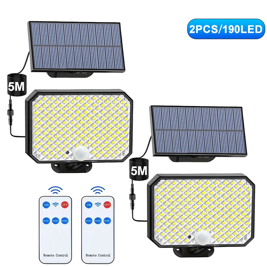 190LED Solar Security Light – Motion Sensor Waterproof Lamp for Yard & Garage - Image 8