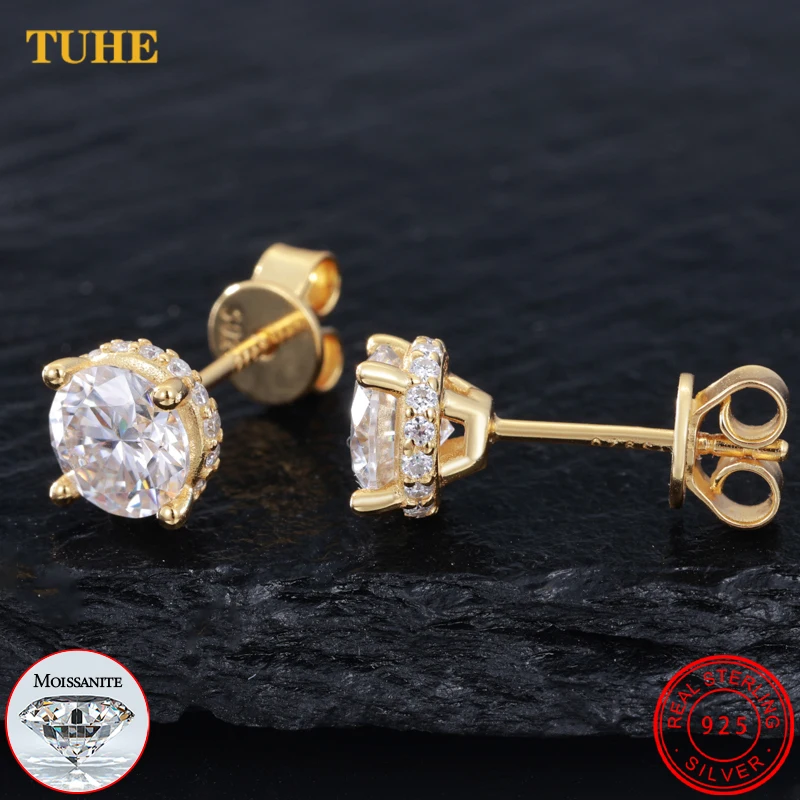 GRA Certified Moissanite Stud Earrings – 925 Sterling Silver, D/VVS1