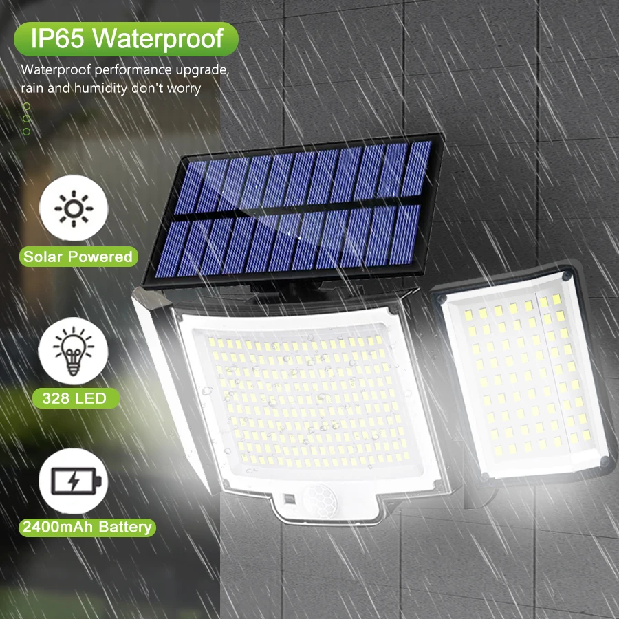 328/348 LED Solar Light – Super Bright Motion Sensor Wall Lamp IP65 Outdoor - Image 5