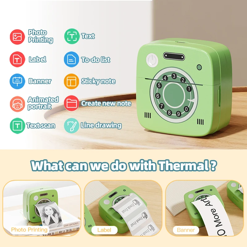 D2 D3 Error Printing Machine Portable Printer Thermal Paper Labels Maker Kids Toys Gifts Mini Printers for Photo Printing - Image 5