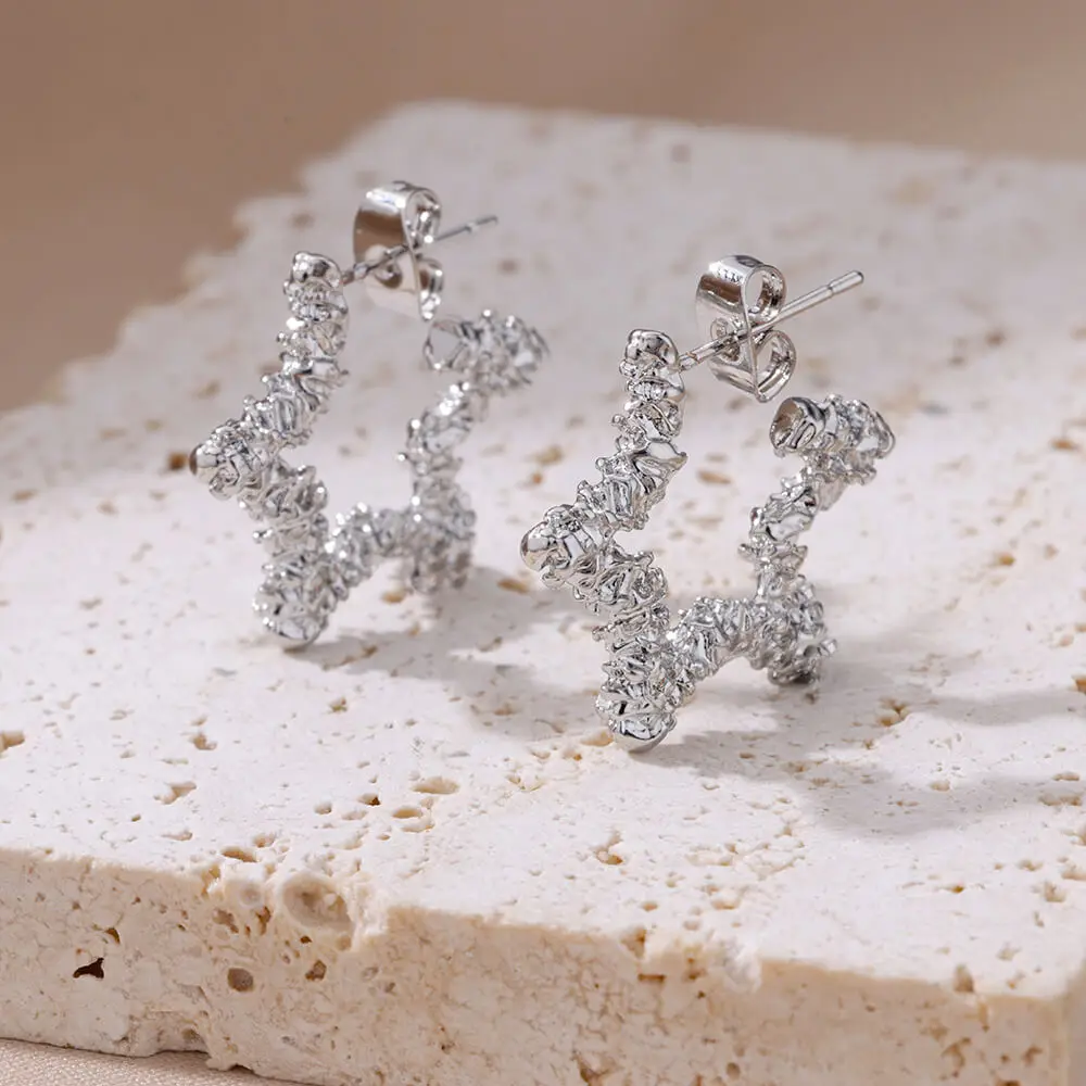 Stainless Steel Gold Hoop & Stud Earrings Set – Women's Aesthetic Jewelry - Image 29