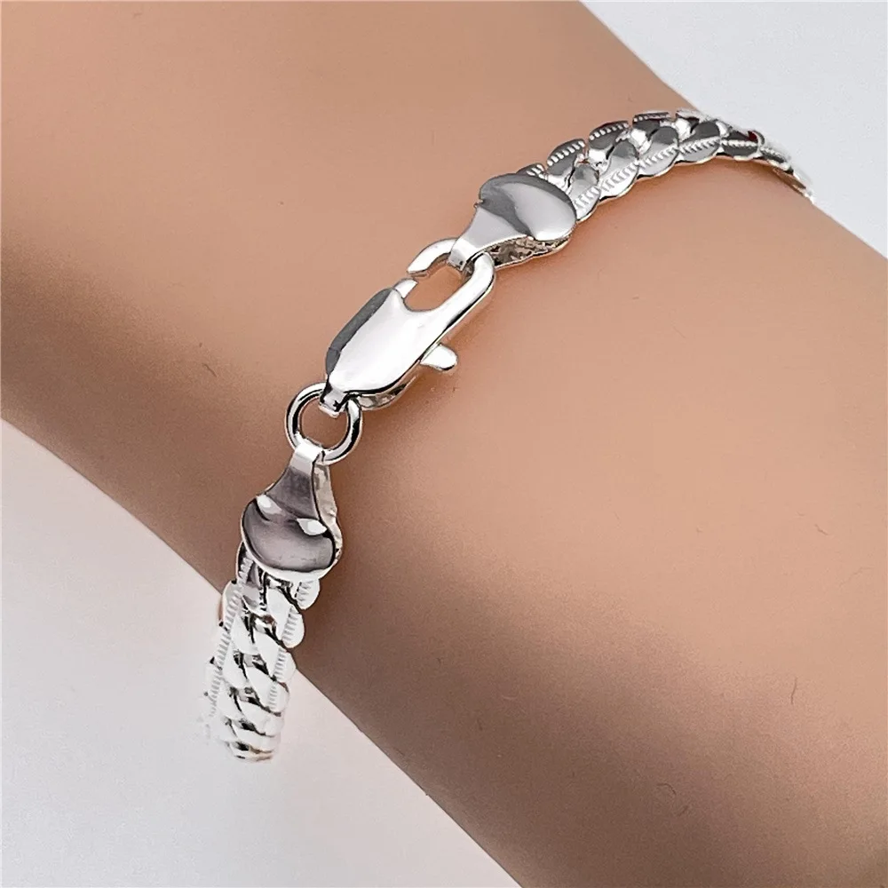 20-60cm Silver Luxury Brand 6mm Necklace Chain Women Men Fashion Wedding Engagement Jewelry - Image 2