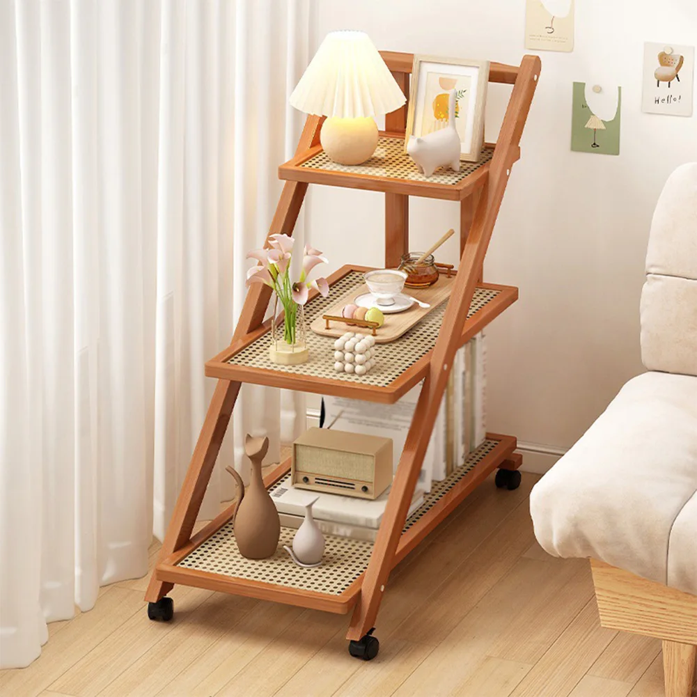 3‑Tier Rolling Coffee Table with Locking Wheels – Compact Storage Cart - Image 5