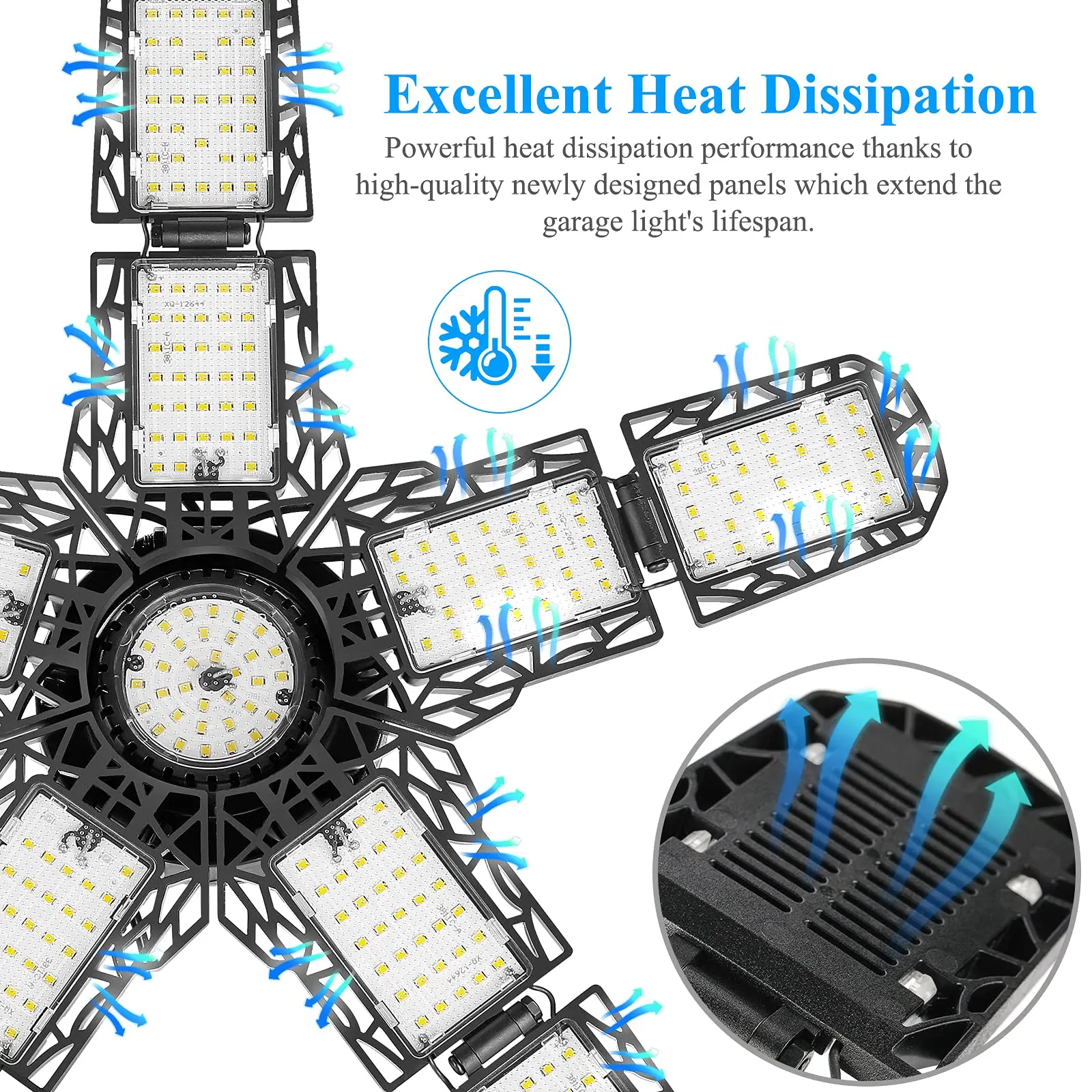 150W LED Garage Light – 7/10+1 Adjustable Panel Ceiling Lamp for Workshop - Image 2