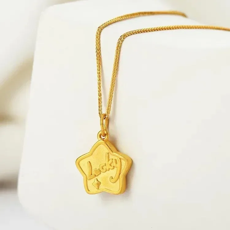 24K Real Gold Dragon Zodiac Star Pendant Lucky Jewelry Men Women US Ship Birthday Gift - Image 2