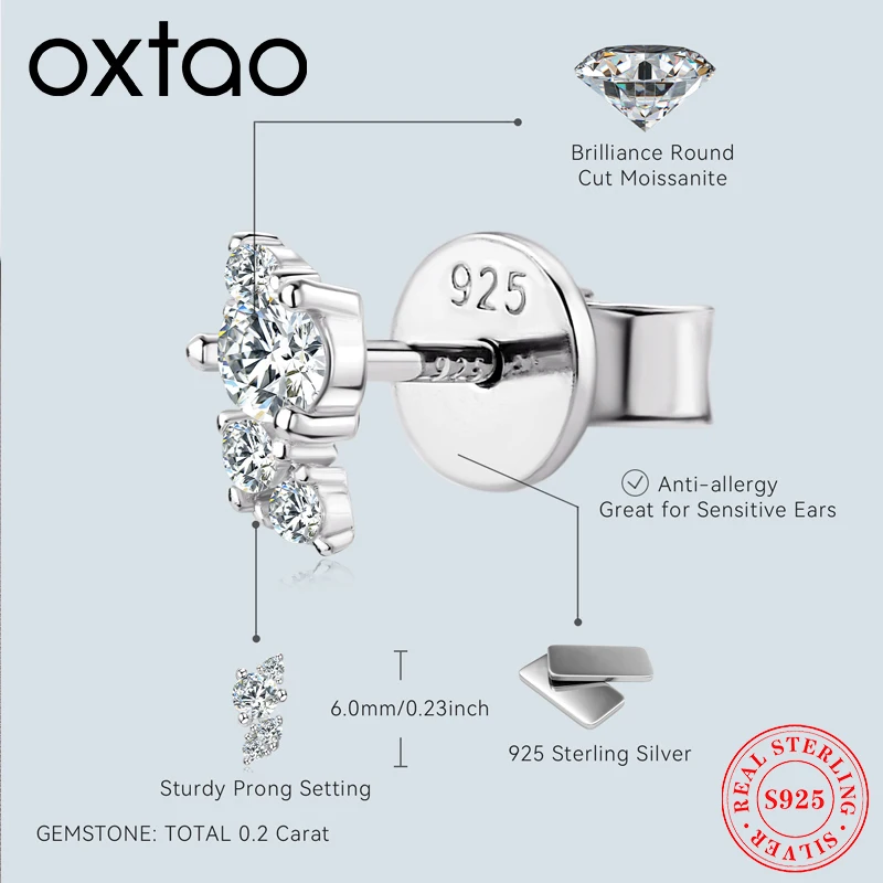 Moissanite Stud Earrings – 925 Silver, D Color VVS1, 1ct - Image 4