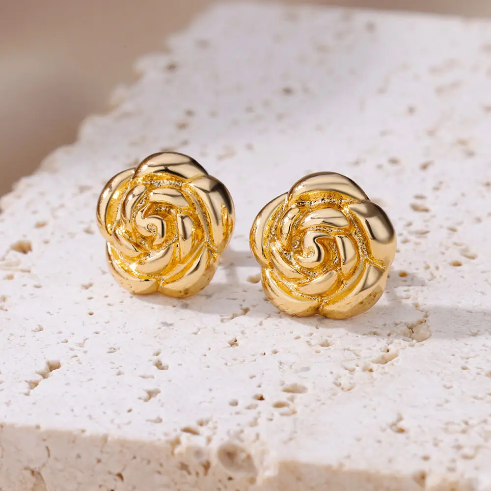Stainless Steel Gold Hoop & Stud Earrings Set – Women's Aesthetic Jewelry - Image 28