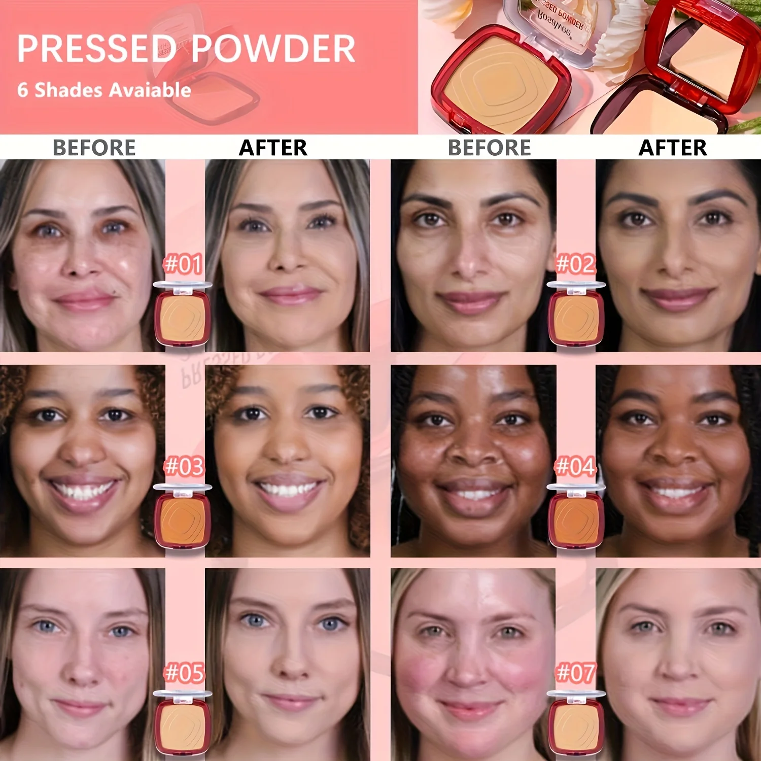 Matte Full-Coverage Pressed Powder Foundation – 24H Oil‑Control Finish - Image 3