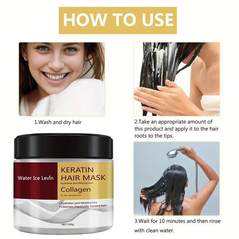 Keratin & Collagen Repair Hair Mask – Moisturizing, Frizz Control, Deep Conditioner - Image 6