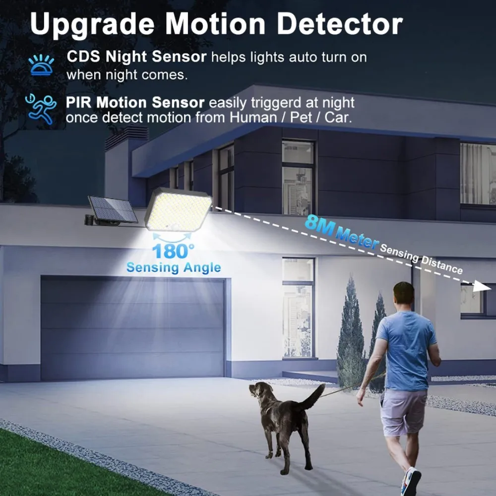 190LED Solar Security Light – Motion Sensor Waterproof Lamp for Yard & Garage - Image 6