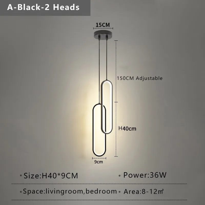 Modern LED Pendant Light – Minimalist Gold/Black Chandelier for Living Room - Image 10