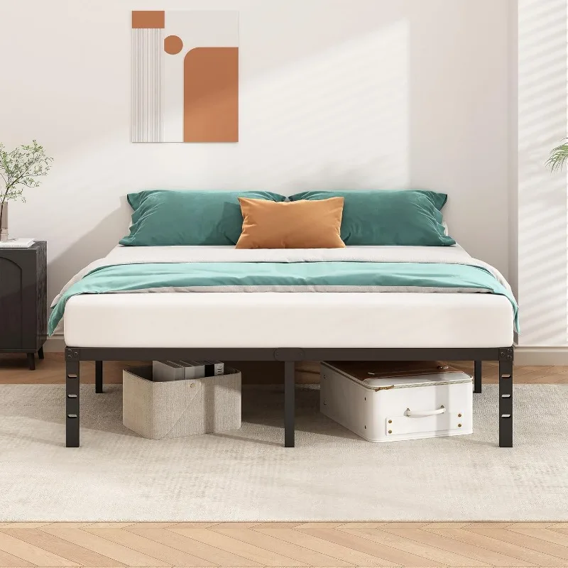 Metal Platform Bed Frame 14 Inch Tall Bed No Box Spring Needed, Heavy Duty Strong Support Slats,Easy to Assemble,Black - Image 5