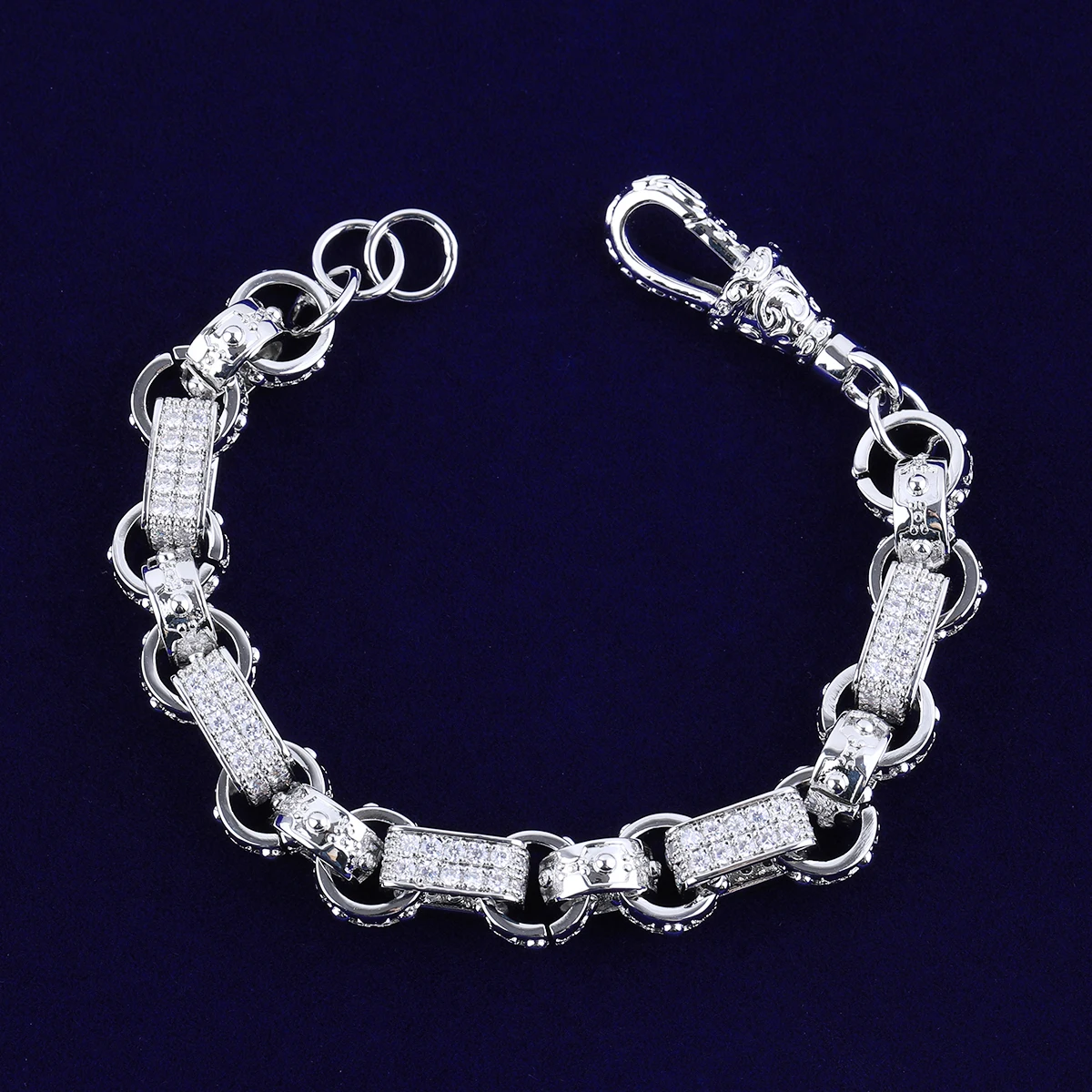 Iced Out Bubble Letter GYSPY Belcher Bracelet Men Hip Hop Jewelry Prong Setting - Image 2