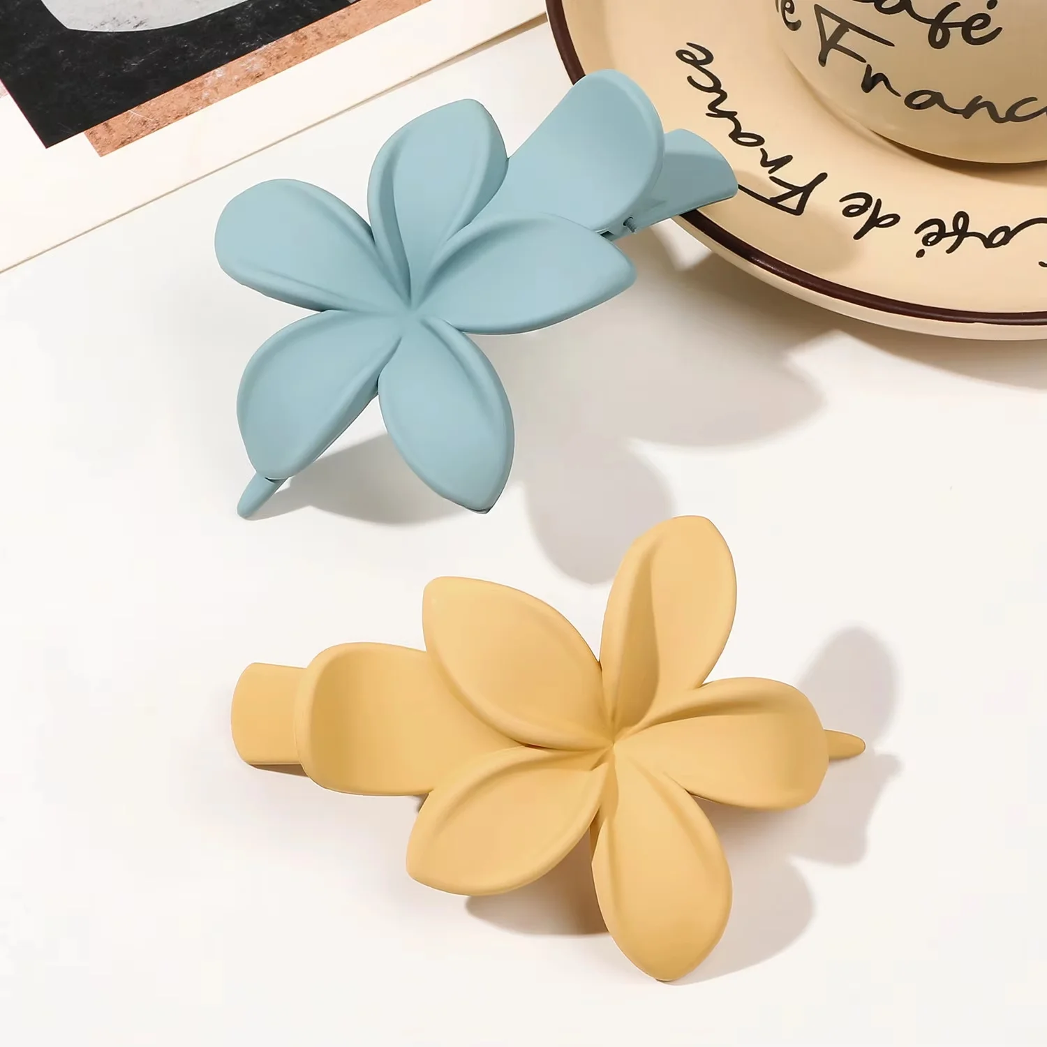 Fashion Frosted Plastic Flower Hair Clips Girls Hair Claw Duckbill No-Slip Barrettes Hairpins Accessories - Image 3