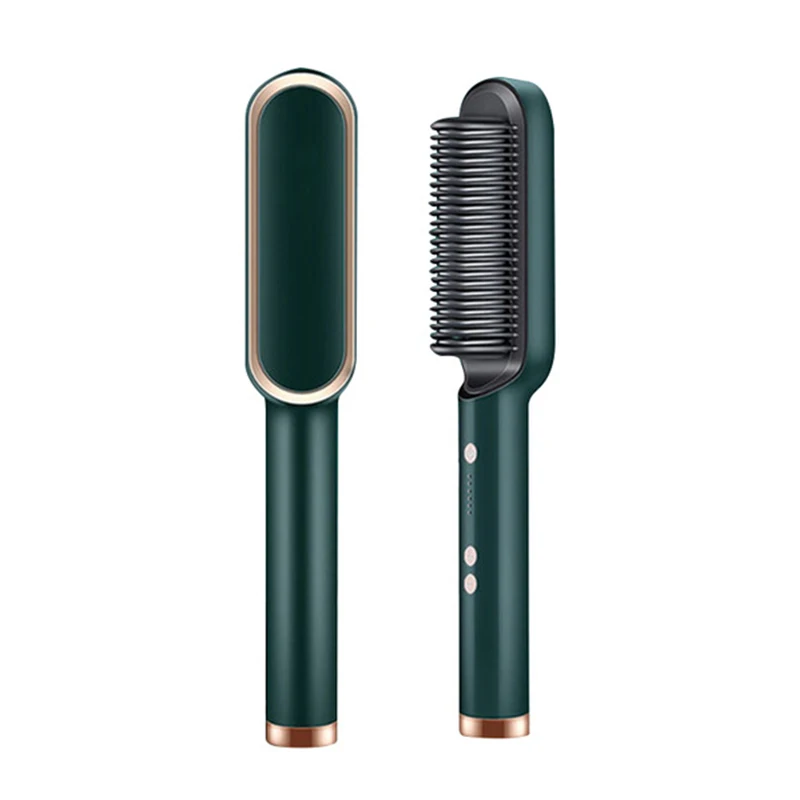 2-in-1 Hair Straightener Ceramic Hot Comb – Electric Straightening Brush with Negative Ion - Image 10