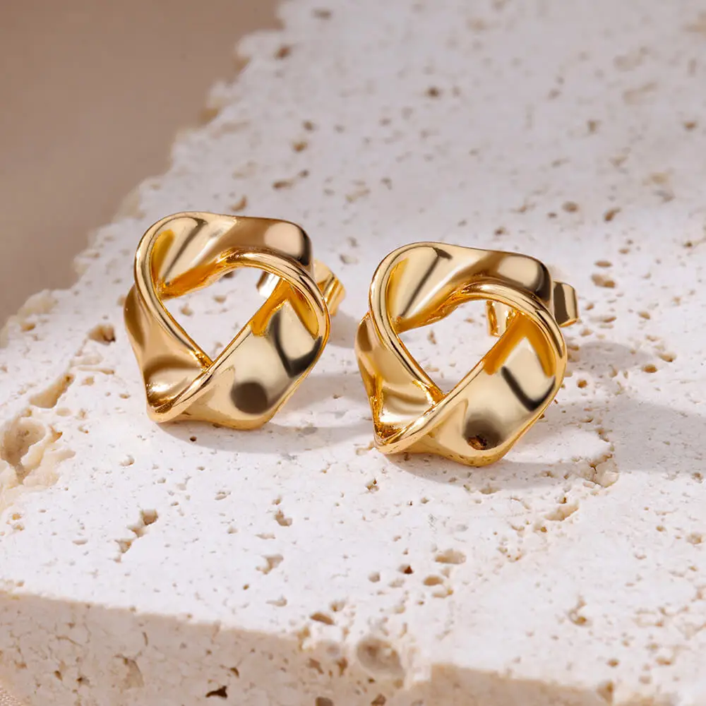 Stainless Steel Gold Hoop & Stud Earrings Set – Women's Aesthetic Jewelry - Image 15