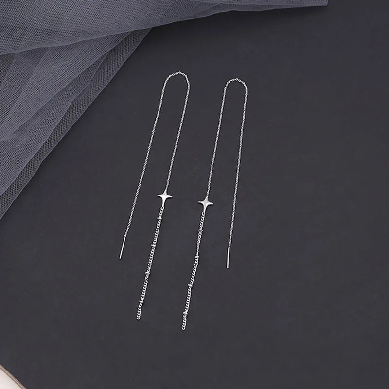 Simple Geometric Square Drop Earrings Women Korean Fashion Gold Line Long Tassel Dangle Jewelry Gift - Image 10