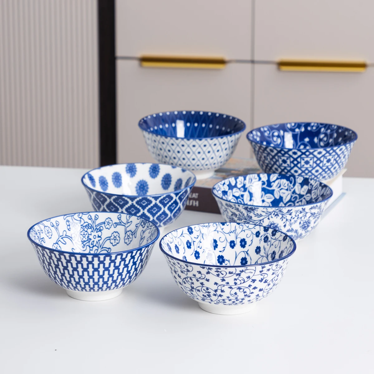 Ceramic Dessert Bowls Set – 6.25" Microwave & Dishwasher Safe, 6-Piece