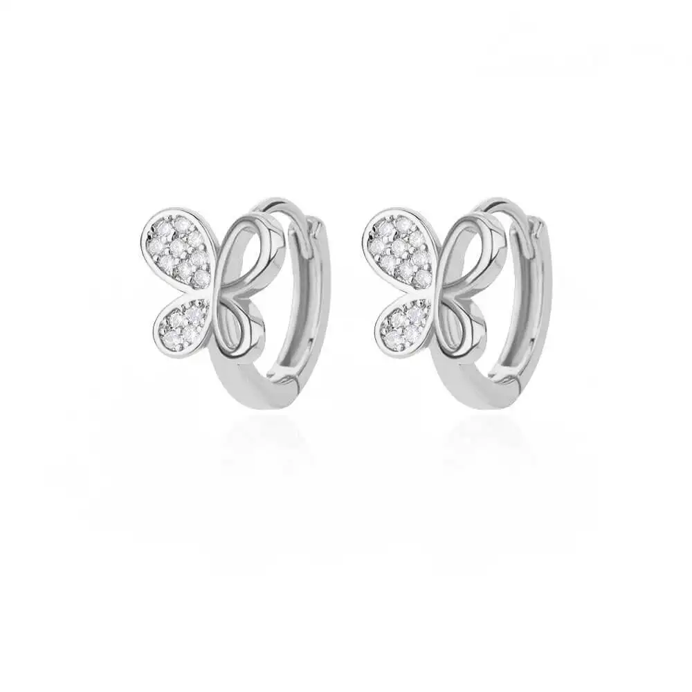 2024 Trending Zircon Colored Flower Hoop Earrings Stainless Steel Luxury Jewelry for Women - Image 27