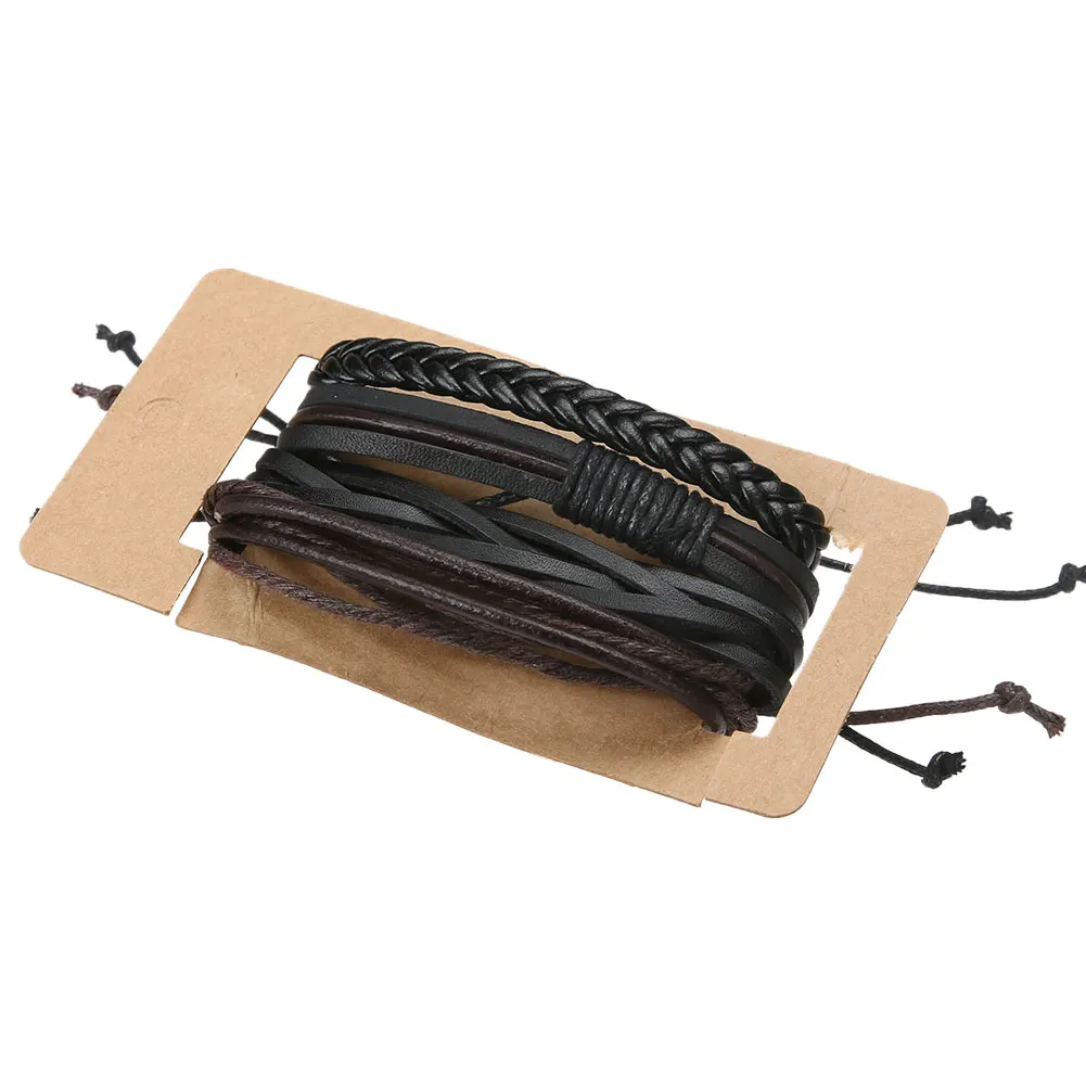 Retro Faux Leather Cuff Bracelet – Adjustable Punk Style Wristband - Image 3