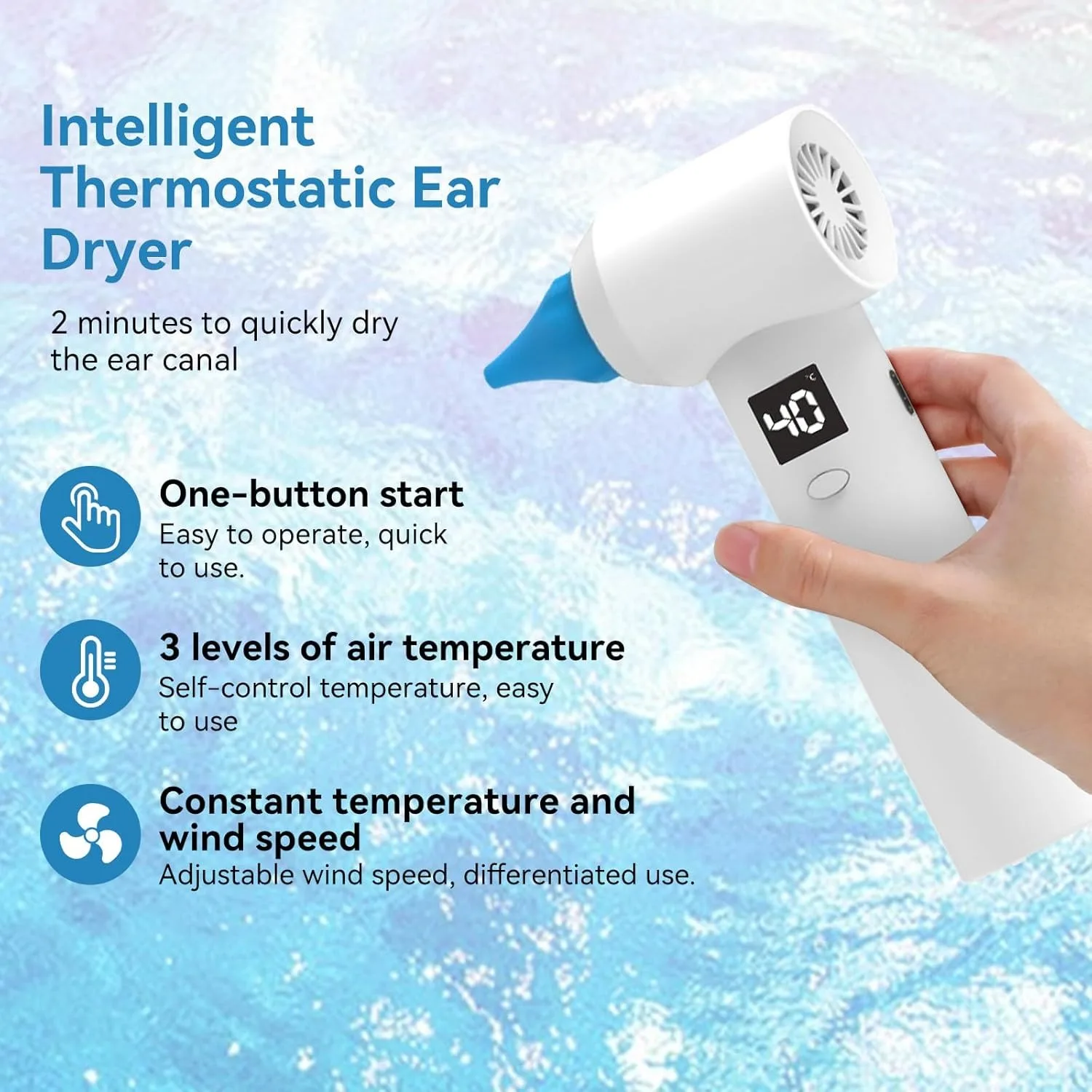 Ear Dryer with 650nm Red Light Therapy – Water Drying Aid for Swimmers - Image 4