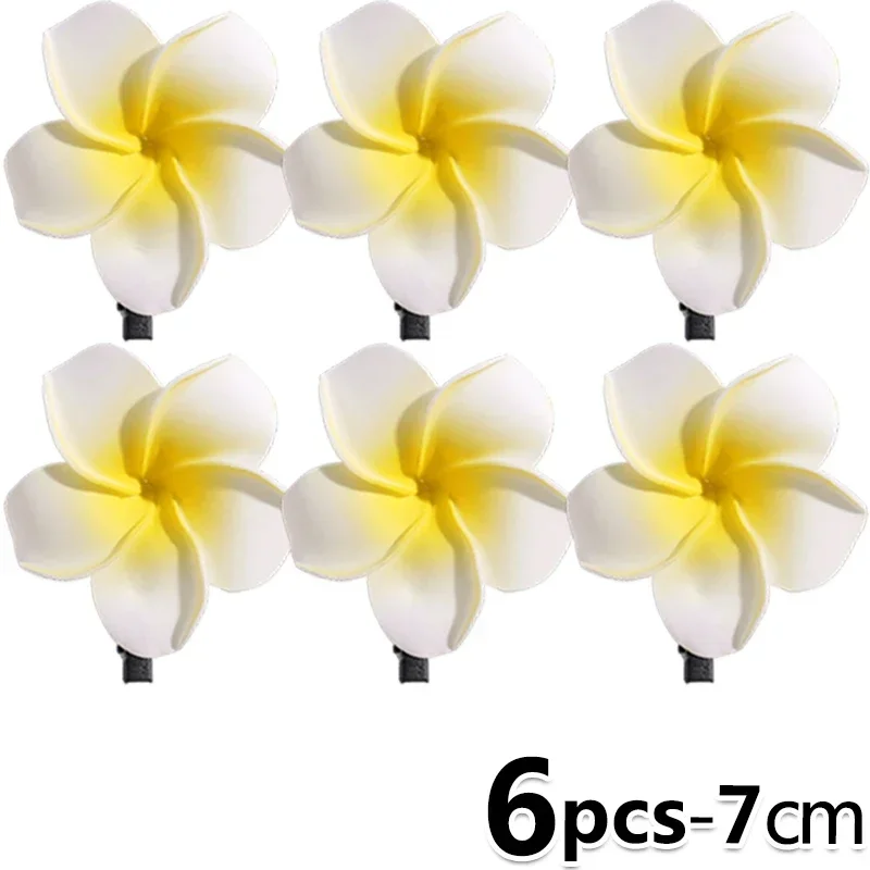Plumeria Flower Hair Clips Women Girls Side Bangs Barrette Hawaiian Wedding Party Hairpins - Image 11