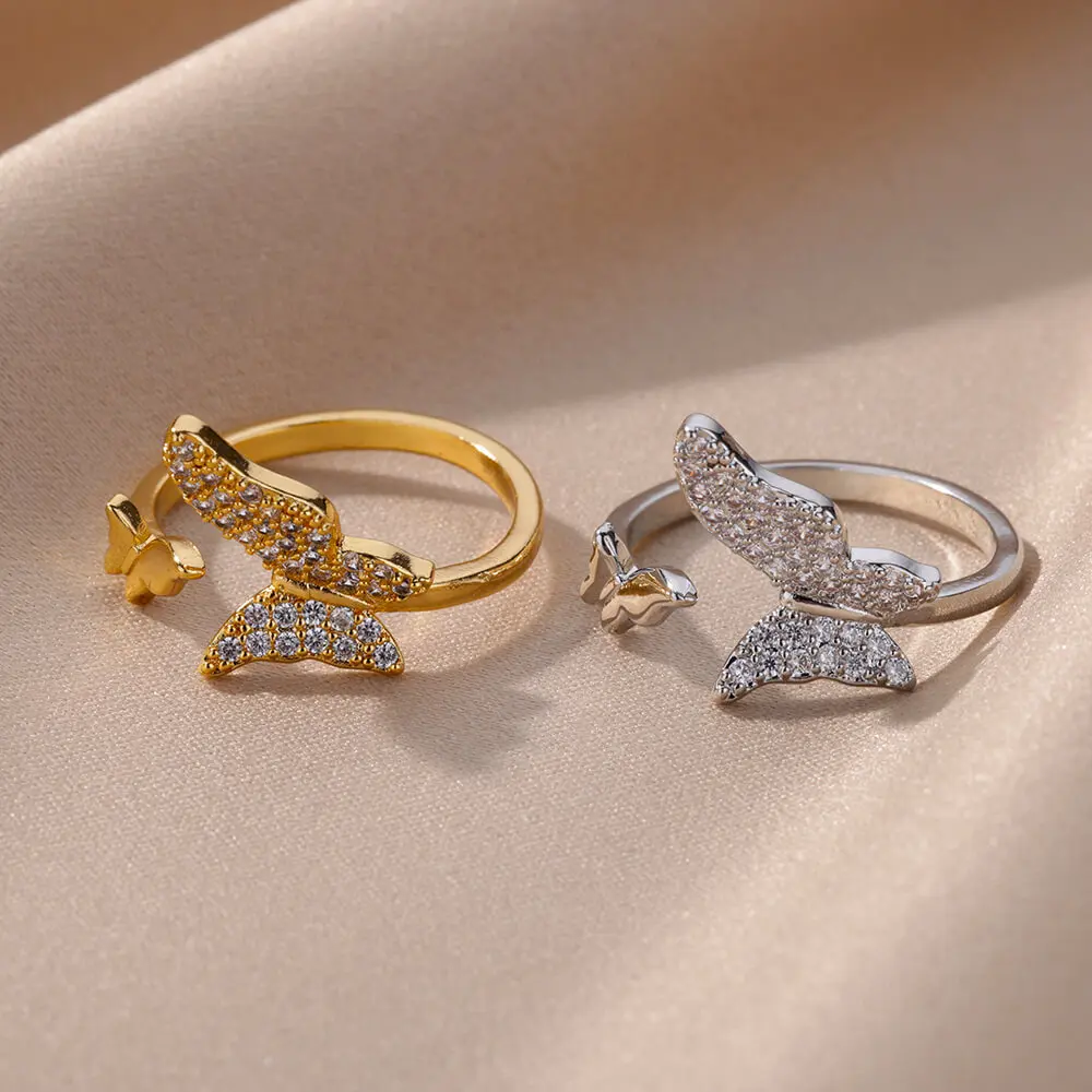 Luxury Korean Stainless Steel Copper Zircon Ring – Trendy Unisex Birthday Gift - Image 33