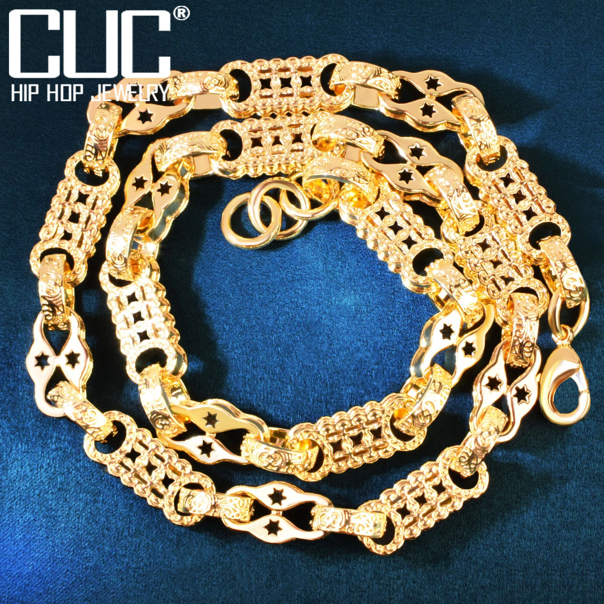 10mm 18K Gold Plated Cuban Link Chain Necklace for Men