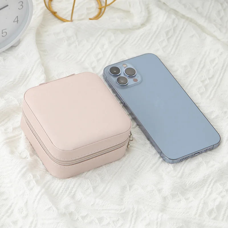Portable Mini Jewelry Storage Box Travel Home Earrings Necklace Ring Display Case - Image 2