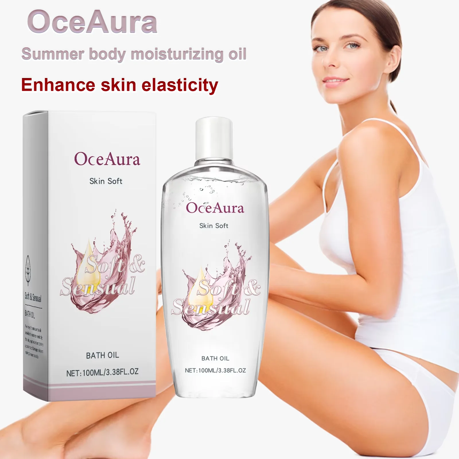 OceAura Body Moisturizing Oil 3.38oz – Deep Care for Dry Skin, Hydrating & Brightening