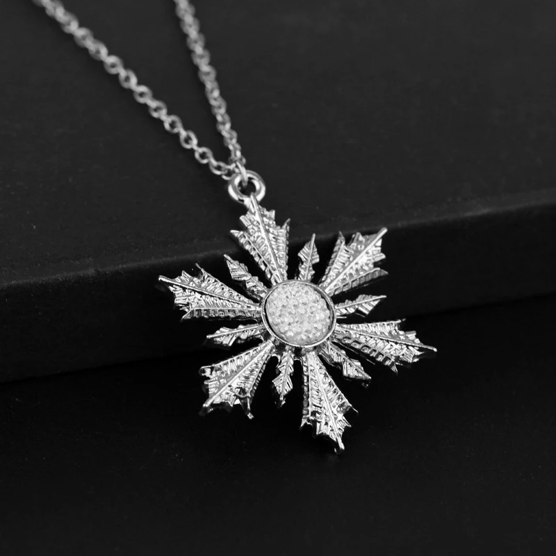 Once Upon A Time Snowflake Pendant Necklace – Elsa-Inspired Crystal Jewelry - Image 3