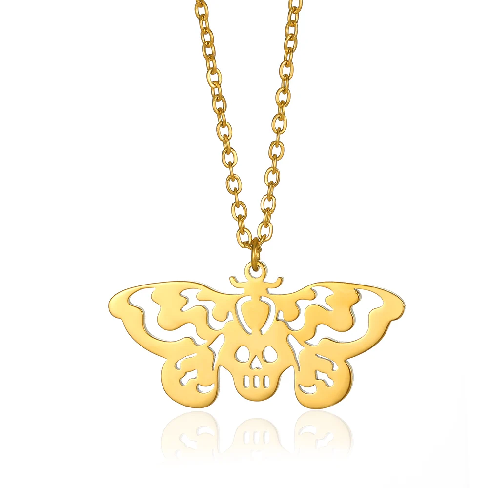 Gothic Luna Moth Gold Butterfly Clavicle Chain Choker Necklace Women Fashion Insect Jewelry Gift - Image 18