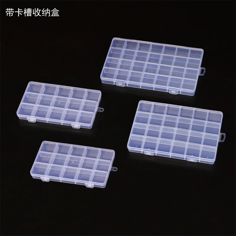 Jewelry Storage Box with 15/24/28 Grids – Transparent Plastic Organizer for Beads & Small Parts
